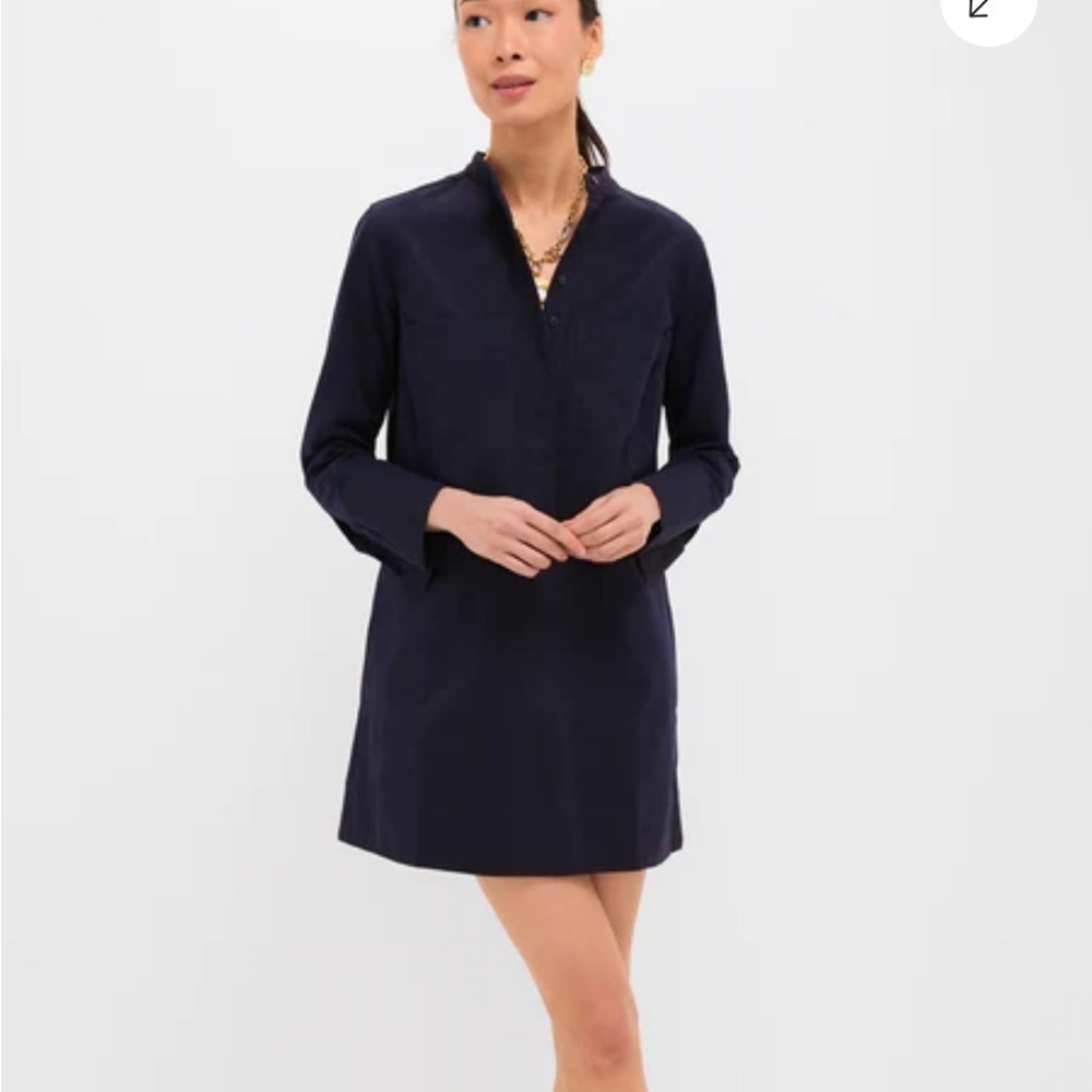 Tuckernuck POMANDER PLACE Twill Denim Rohan Shirt Dress Navy Dress Sz L NEW